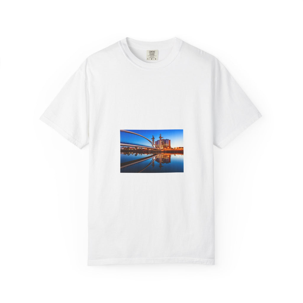 City Skyline Tee — Back 'Free!' Bee Graphic T-Shirt