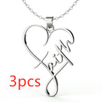 European And American Necklace Heart Of Faith Pendant