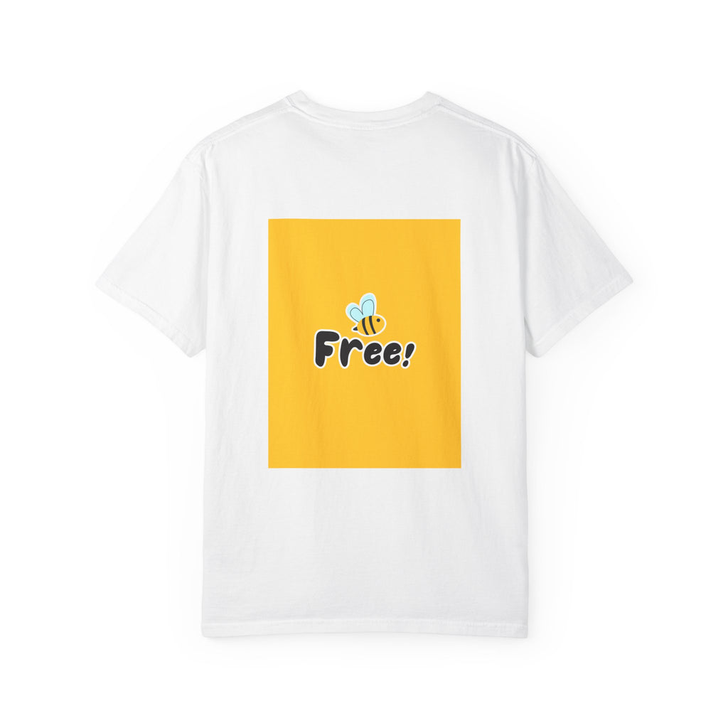 City Skyline Tee — Back 'Free!' Bee Graphic T-Shirt