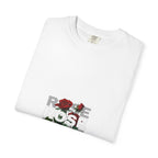 Rose Graphic T-Shirt — 'ROSE' Text with Red Bloom