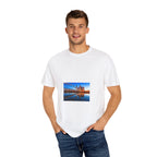City Skyline Tee — Back 'Free!' Bee Graphic T-Shirt